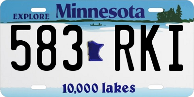 MN license plate 583RKI