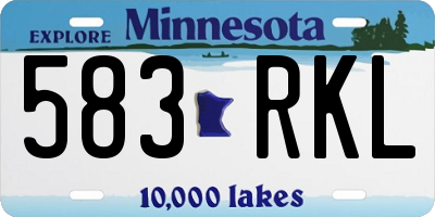MN license plate 583RKL