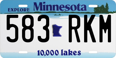 MN license plate 583RKM