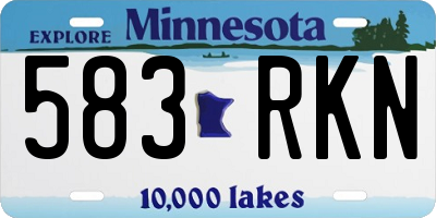 MN license plate 583RKN