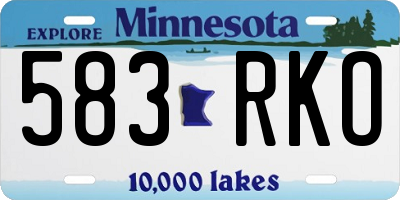 MN license plate 583RKO