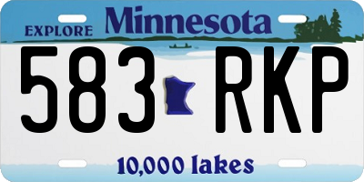 MN license plate 583RKP