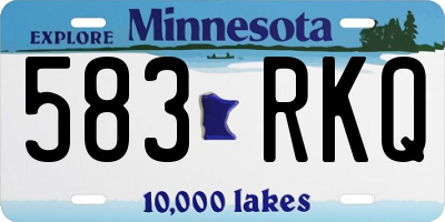 MN license plate 583RKQ