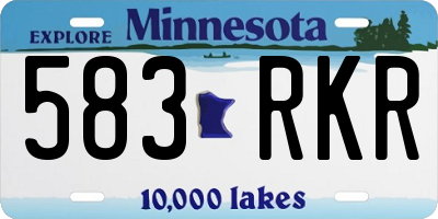 MN license plate 583RKR