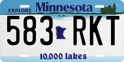 MN license plate 583RKT