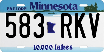 MN license plate 583RKV