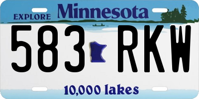 MN license plate 583RKW
