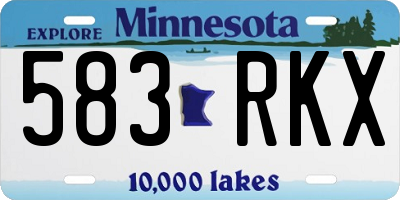 MN license plate 583RKX