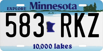 MN license plate 583RKZ