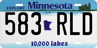 MN license plate 583RLD