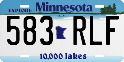 MN license plate 583RLF
