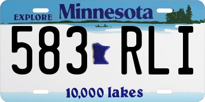 MN license plate 583RLI