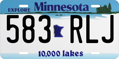 MN license plate 583RLJ