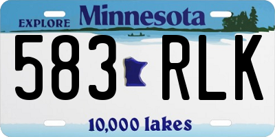 MN license plate 583RLK