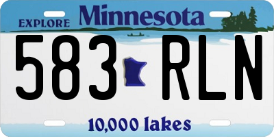 MN license plate 583RLN