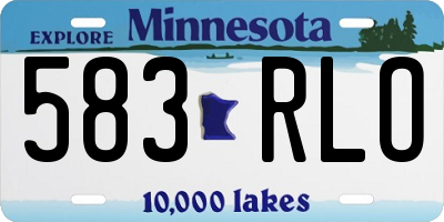 MN license plate 583RLO