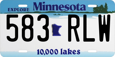 MN license plate 583RLW
