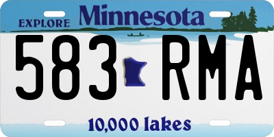 MN license plate 583RMA