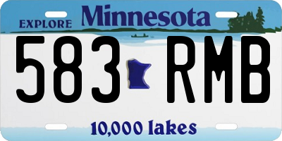 MN license plate 583RMB