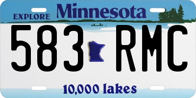 MN license plate 583RMC