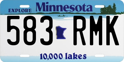 MN license plate 583RMK