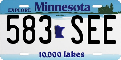 MN license plate 583SEE