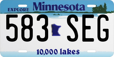 MN license plate 583SEG