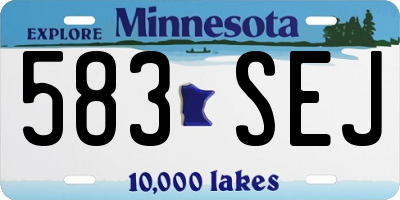 MN license plate 583SEJ