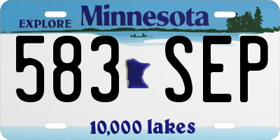 MN license plate 583SEP