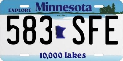 MN license plate 583SFE