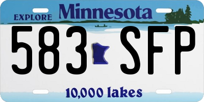 MN license plate 583SFP