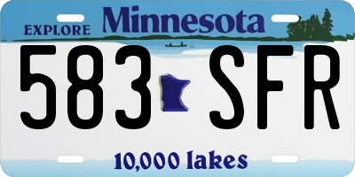 MN license plate 583SFR