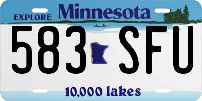 MN license plate 583SFU