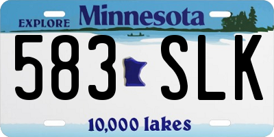 MN license plate 583SLK