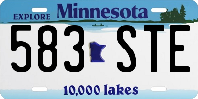 MN license plate 583STE