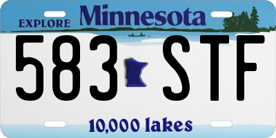 MN license plate 583STF
