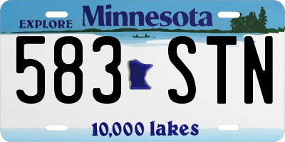 MN license plate 583STN