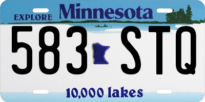 MN license plate 583STQ