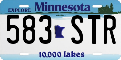 MN license plate 583STR