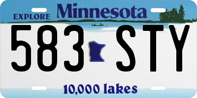 MN license plate 583STY