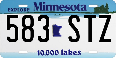 MN license plate 583STZ