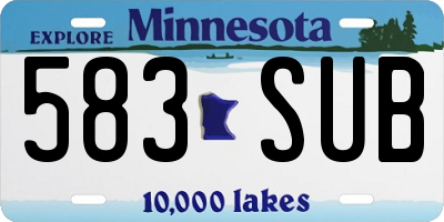 MN license plate 583SUB