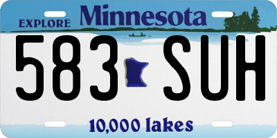 MN license plate 583SUH
