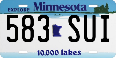 MN license plate 583SUI