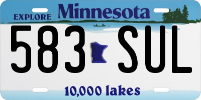 MN license plate 583SUL