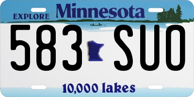 MN license plate 583SUO
