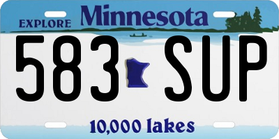 MN license plate 583SUP