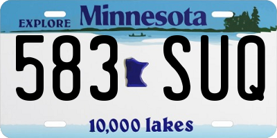 MN license plate 583SUQ