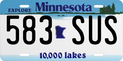 MN license plate 583SUS