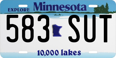 MN license plate 583SUT